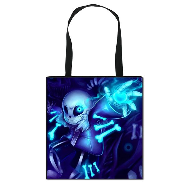 

anime undertale crossbody bag students men women high capacity tote bag foldable shopping travel storage bags for girls boys