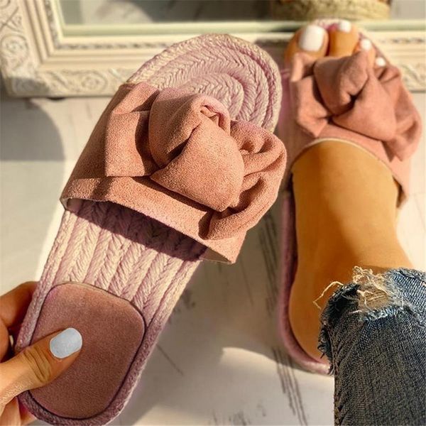 

summer women flip flops fashion solid color bow tie flat heel sandals size 36-40 outdoor slipper beach shoes female, Black