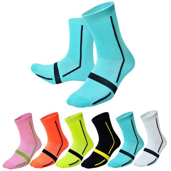 

outdoor sports breathable socks women men summer autumn winter cycling bicycles basketball football running long socks, Black