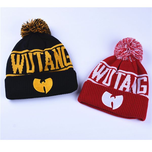 

wutang шапочка новой мода зима wu tang clan для женщин мужского hiphop вязаных шапок шерстяных шапок, Black