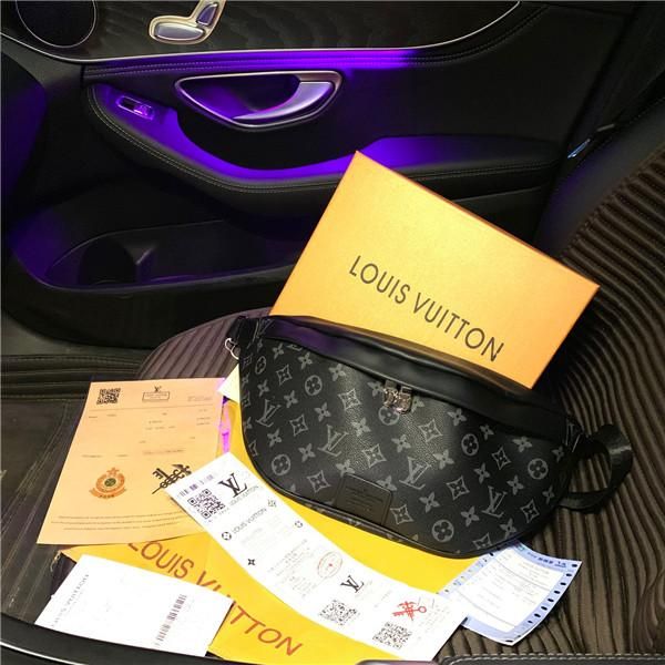 

19ss luxurious monogram full logos print black crossbody clutch bags fashion fanny pack shoulder ladies women mini bumbag outdoor handbag