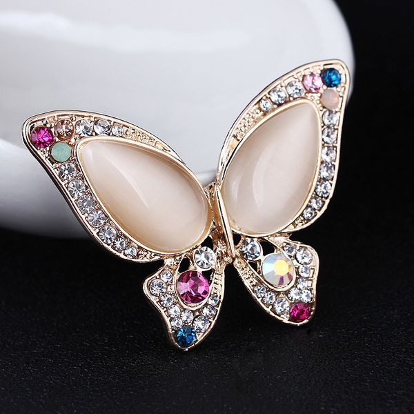 

opal rhinestone brooch for wedding butterfly brooch for womens gift, Gray