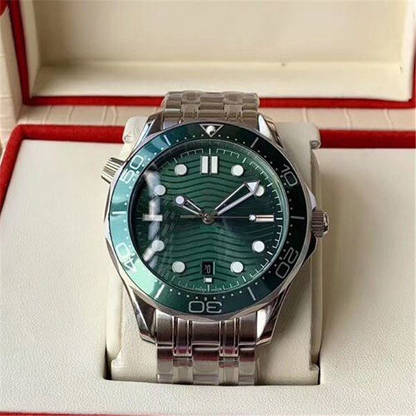 

luxury mens designer watches green ceramic bezel automatic mechanical movement clock self-winding man wristwatches 316 stainless steel, Slivery;brown