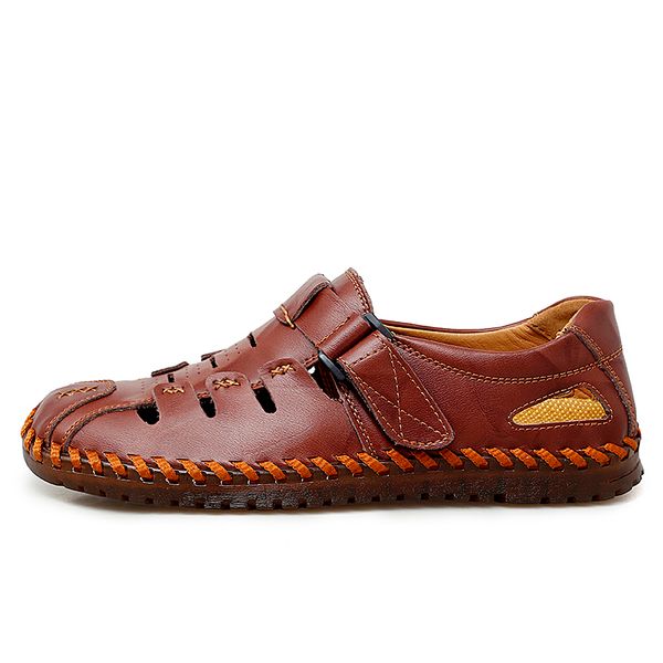 

work masculina shoes cuero outdoor sandalet transpirables erkek sandalen sandale for man de sandali sport fashion mens sandals, Black