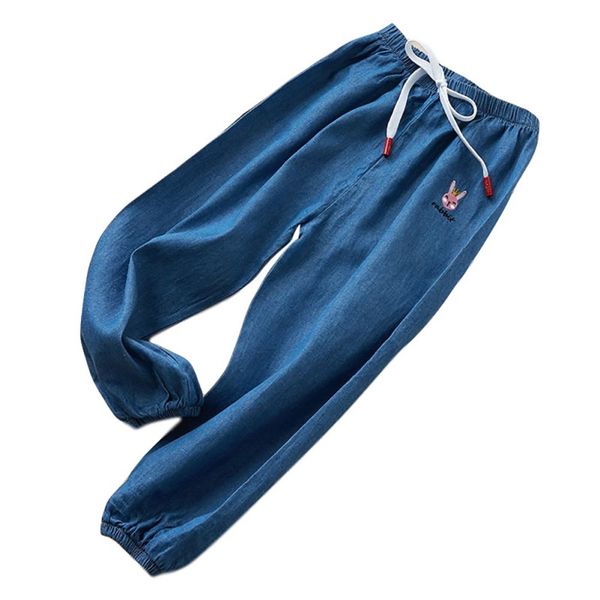 

children toddler kids summer solid color pants cotton casual thin section anti-mosquito pants, Blue