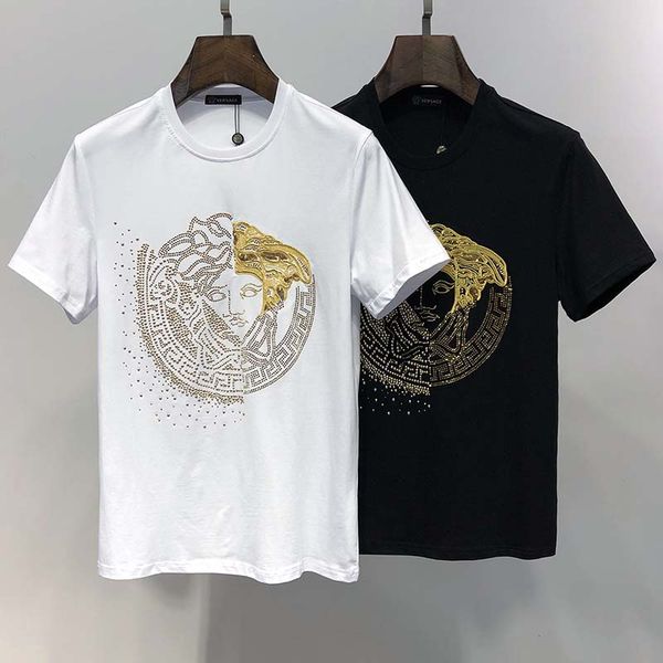 

mens designer european station summer men's shirt new tide brand fan jiabo point printing men's casual round neck short-sleeved t, White;black