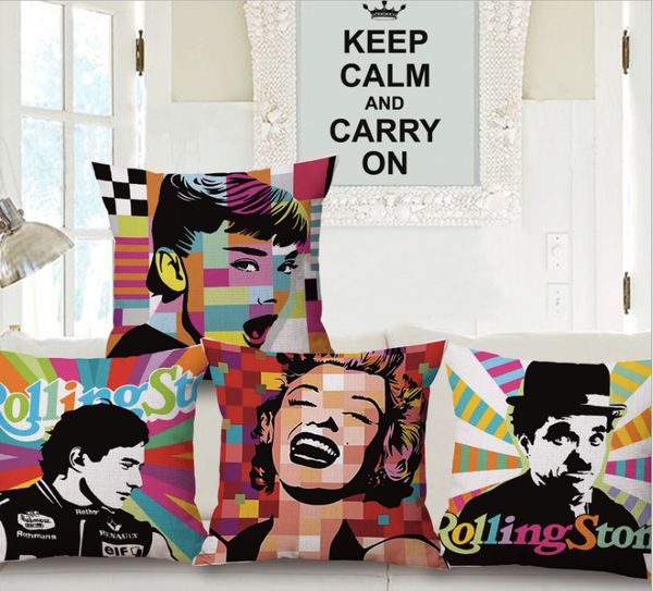 Pop Art Marilyn Monroe Audrey Hepburn Neck Body Pillowcase Linen