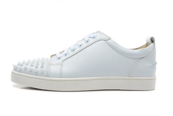 

new men and women designer sneakers 2018,famous brand red bottom designer mens luxury shoes genuine leather,white spiked toe flats, Black