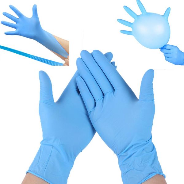 

wholesale blue color disposable gloves plastic disposable gloves nitrile gloves household cleaning wear-resistant dust proof anti skid