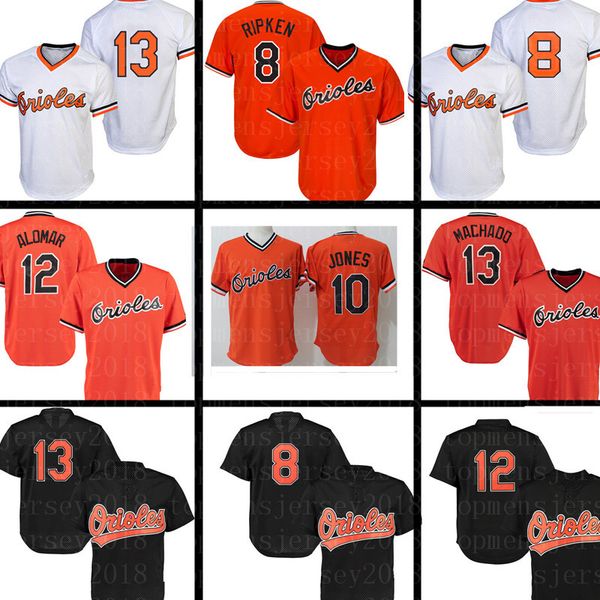 

Baltimore 8 Cal Ripken Jr. Orioles Jersey 13 Manny Machado 10 Adam Jones 12 Roberto Alomar Baseball Jerseys Embroidery