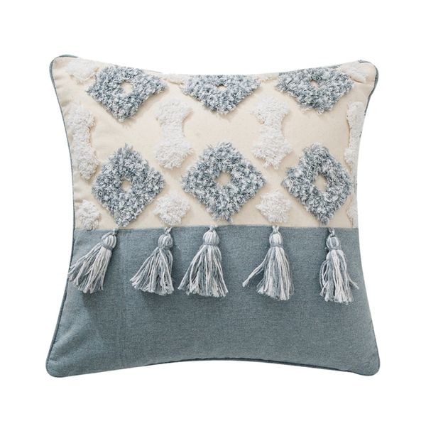 

nordic moroccan pillowcase geometric fringe cushion pillowcase handmade embroidered tufted pillow case