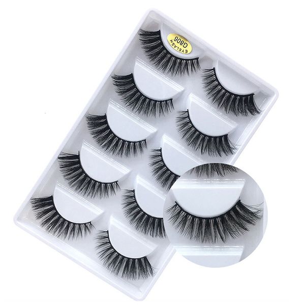 

5 pairs/box real 3d mink false eyelashes natural short winged fake eyelashes cosmetic makeup eyelash extension