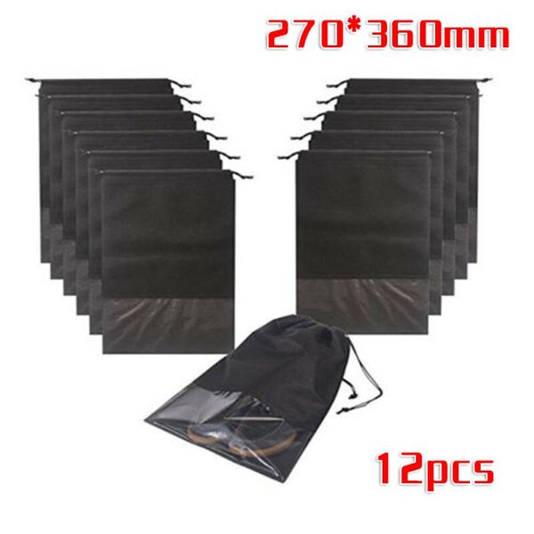

organizer shoes storage bag dustproof waterproof black non-woven fabric
