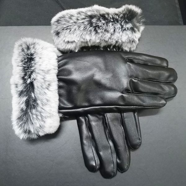 

fashion black leather gloves brand designer gloves women men winter warm luxury gloves very good quality five fingers covers, Blue;gray