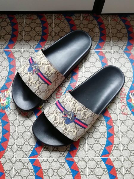 

2020 most popular designer design women's slicer brand sandals flat shoes, Black