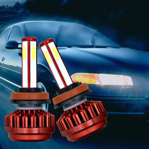 

1 pair h4/hb2/9003 h7 h8/h9/h11 9005/hb3/h10 9006/hb4 high power 6000k cob led auto headlamp car headlight bulb dc 9-36v 80w