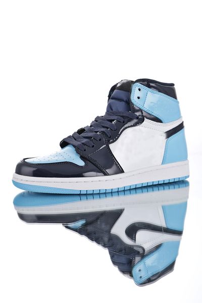 

Newest 1 1s High Mens Womens Basketball Shoes OG UNC White Patent ASG Brand designer 1S Sports Designer Sneakers