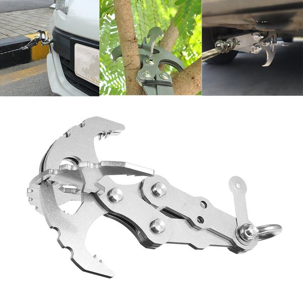 

15x9 cm edc stainless multifunction steel survival magnetic folding grappling hook climbing claw outdoor gravity carabiner crampon