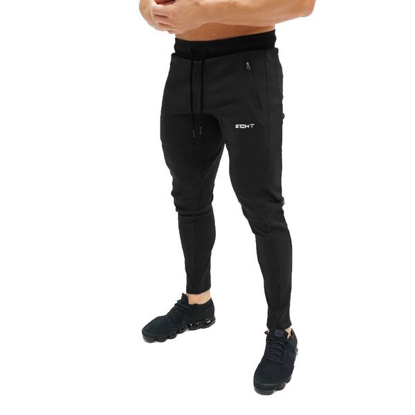 

2020 новых mens sweatpants спортзалов беговых брюки фитнес бодибилдинг joggers тренировка брюки тонкая мужчины повседневная хлопок карандаш, Black;blue