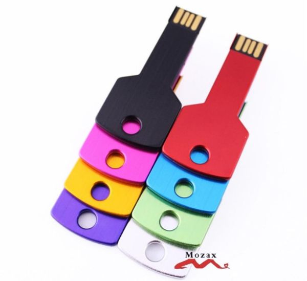 Ücretsiz logo oyma 1 GB / 2GB / 4GB / 8 GB / 16 GB metal anahtar usb flash sürücü 2.0 bellek pendrive sopa