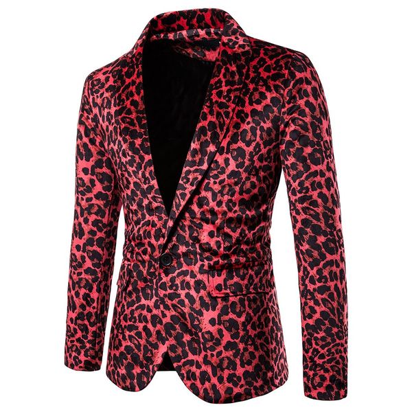 2020 Luxury Mens Leopard Print Blazer Mens Fit Slim Suit Business ...