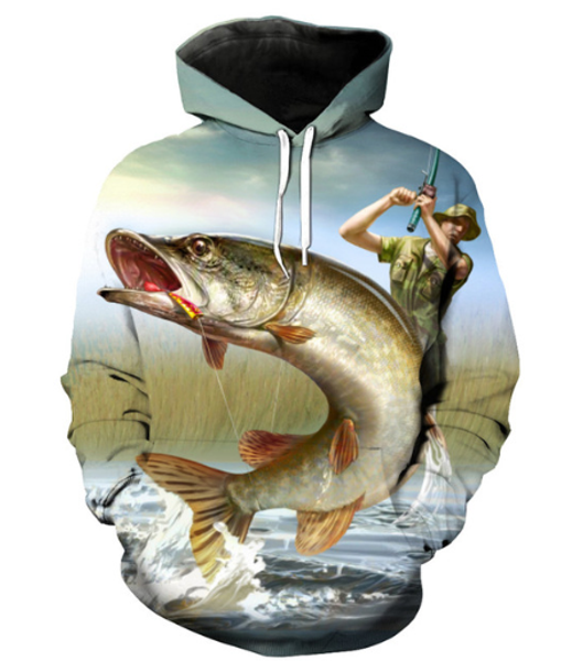 

новые моды горячие продажа рыбалка 3d печати толстовки fishman мода одежда женщины / мужчины смешные 3d hoodiest tracksutis повседневная пал, Black