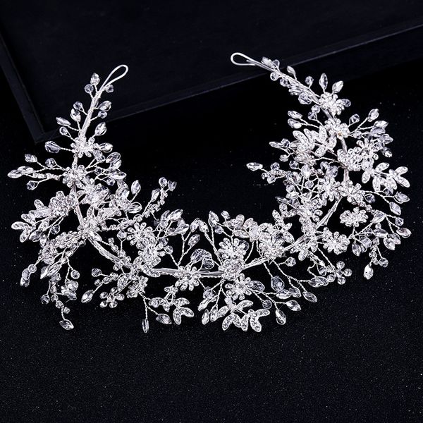 

luxurious rhinestone crystal headband bride hair accessories wedding crystal hairbands headbands silver bridal hair band, Golden;white