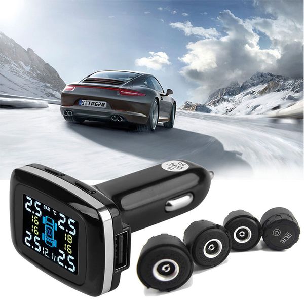 

automatic digital auto tire pressure gauge meter wireless smart tpms 12v tyre pressure monitoring cigarette lighter alarm syste