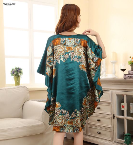 

bath fashilady summer robe chinese womens faux silk gown yukata nightgown nuisette pijama mujer robes  xsz622j, Black;red
