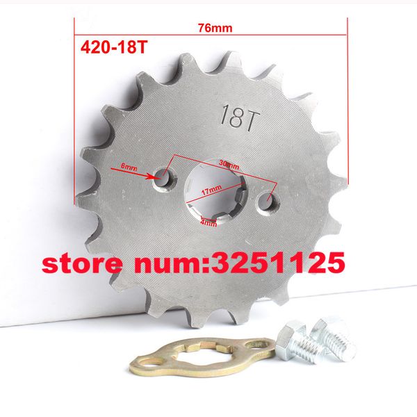 

420 18 tooth for 50cc 70 90cc 110cc 125cc yx lifan atv quad pit dirt motor bike motorcycl 17mm front engine shaft sprocket gear