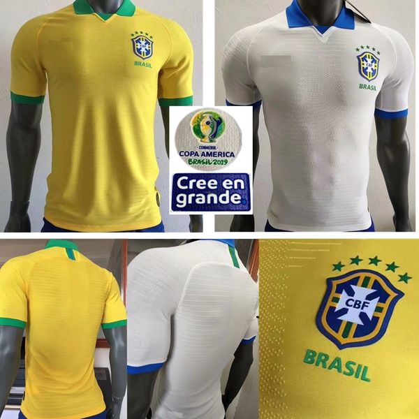 

player version 2019 brazil copa america home away yellow soccer jersey 19 20 #11 p.coutinho soccer shirt #12 marcelo football uniforms, Black;yellow
