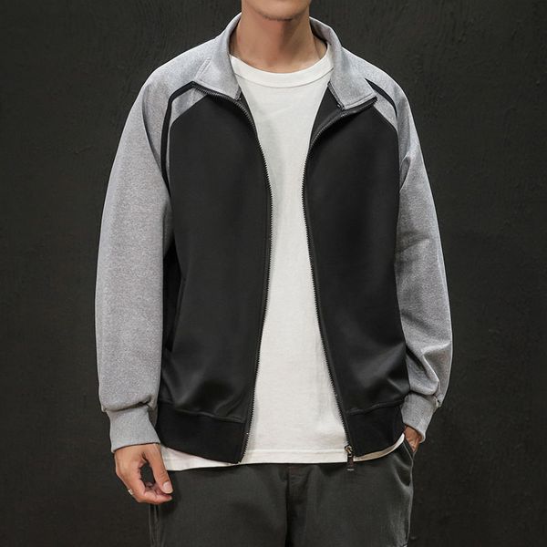 

oversize m-5xl new brand men fashion zipper baseball jacket casual streetwear men clothing harajuku soft men's pocket jackets, Black;brown