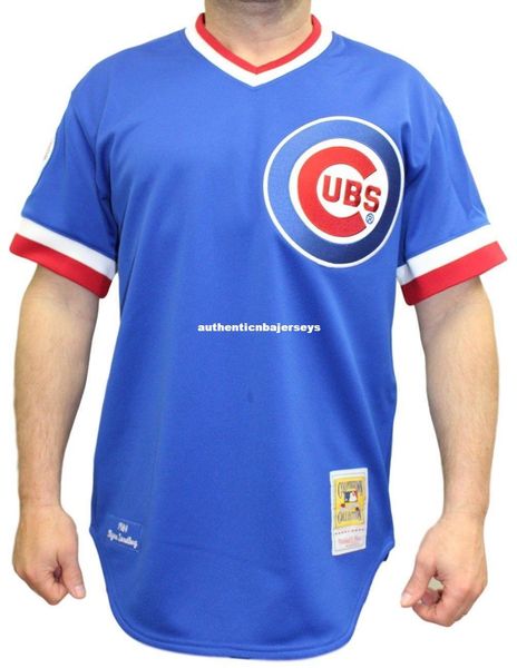 

ryne sandberg chicago #23 mitchell & ness retro 1984 pullover jersey, Black;blue