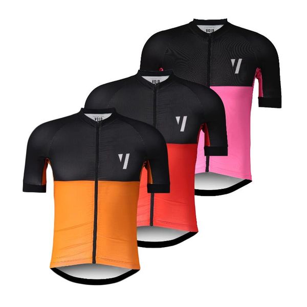 

2020 void pro team black orange red pink short sleeve cycling jersey summer race fit road cycling wear ropa ciclismo, Black;red