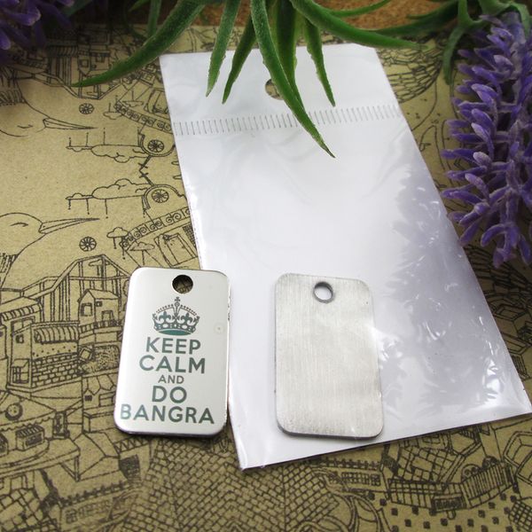 

40pcs--"keep calm and do bangra"stainless steel charms more style for choosing diy charms pendants for necklace, Bronze;silver