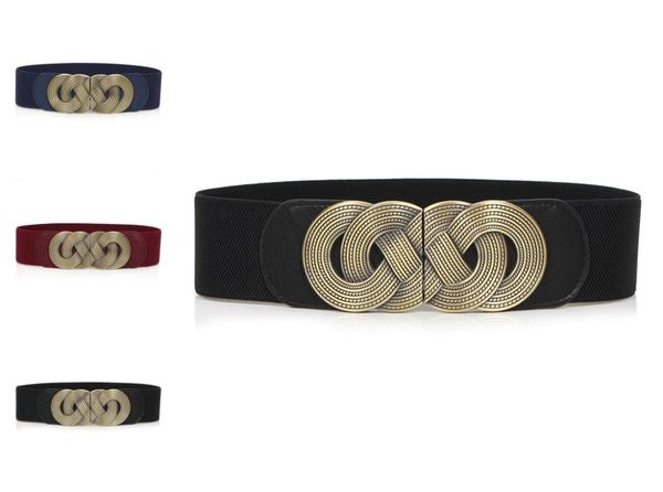 

elastic cummerbunds women trendy gold metal big cummerbund black pu leather wide waist belts ladies punk, Black;brown