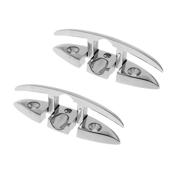 

2 pieces 155mm 6'' 316 stainless steel canoe kayak cleats- marine boat yacht sailing