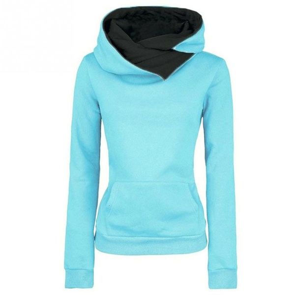 

women clothing women hoodies chic design women casual hoodies lapel sweatshirts pullovers turn down collar autumn winter 07 drop shipping, Black