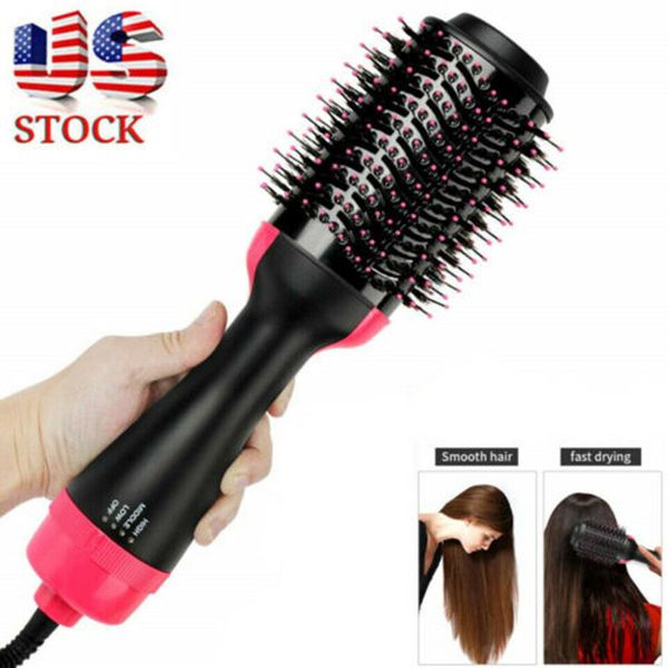 

4-in-1 one step hair dryer & volumizer brush comb straightening curling iron us