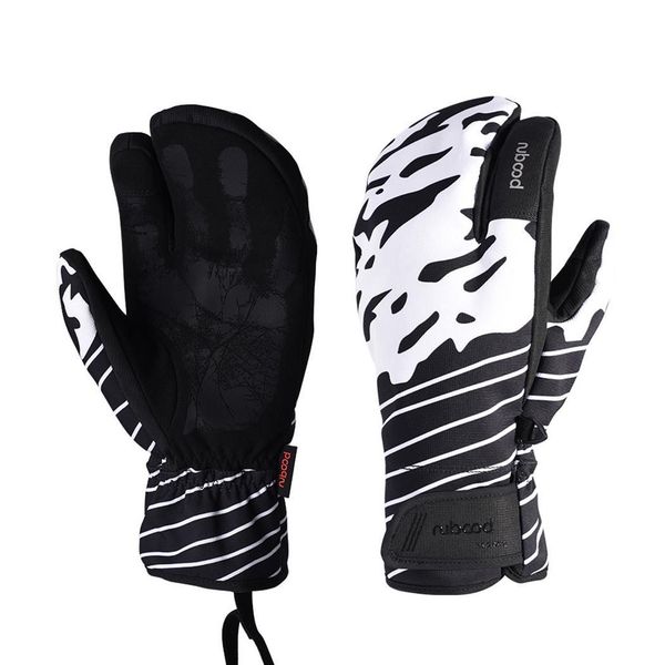 

outdoor warm touch screen windproof waterproof print 142g winter ski gloves