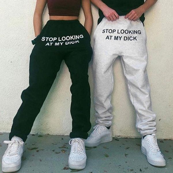 

running pants plus size joggers long fashion women casual sports letter printing comfortable trousers streetwear high waist sportpants, Black;blue