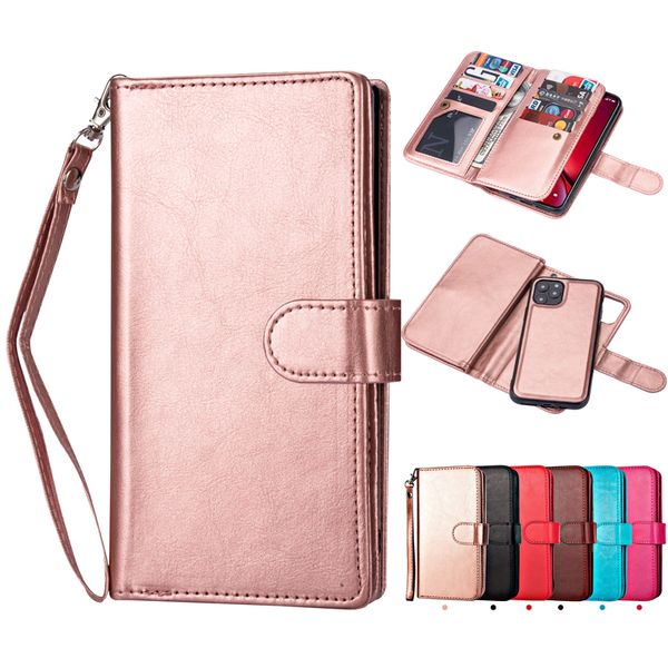 

2 in 1 magnetic removable 9 cards detachable wallet case for iphone iphone 11 pro max xr xs x 8 7 6 samsung s9 s10 plus s10e note 9 10 10