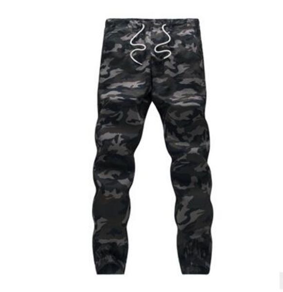 

men's pants joggers sport casual male trousers camouflage cotton elastic comfortable fitness long pants sale, White;black