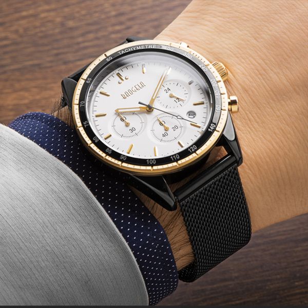 

baogela new luxury watch brand men's watches stainless steel band quartz wristwatch fashion casual watches relogio masculino, Slivery;brown