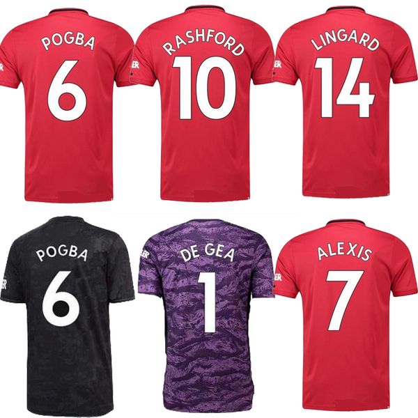 

2019 pogba lingard de gea man lukaku rashford utd goalkeeper soccer jersey 19 20 alexis camisa futebol maillot de foot football shirt 2020, Black;yellow