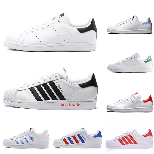 

original superstar stan smith men women casual shoes green black white blue red pink silver mens fashion leather shoe flats sneakers 36-45