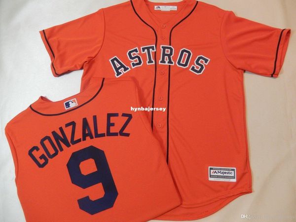 

custom mens majestic houston #9 marwin gonzalez baseball jersey orange new mens stitched jerseys big and tall size xs-6xl for sale, Black;blue
