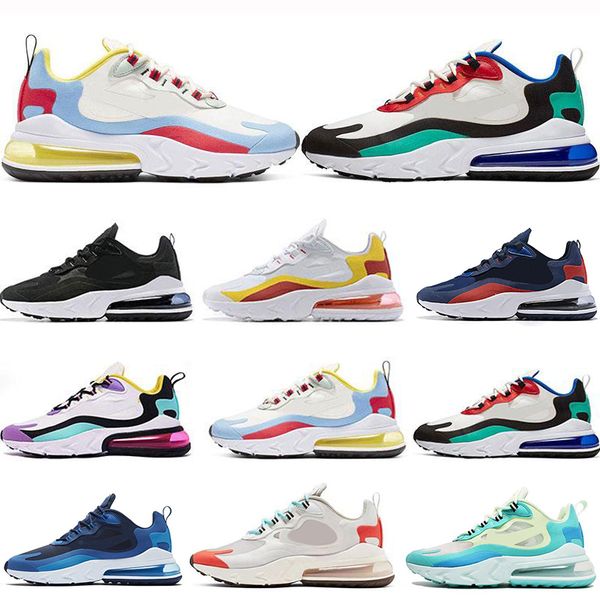 

new arrival react for men women running shoes bauhaus optical triple black hyper pink right violet mens trainers breathable sports sneakers, White;red