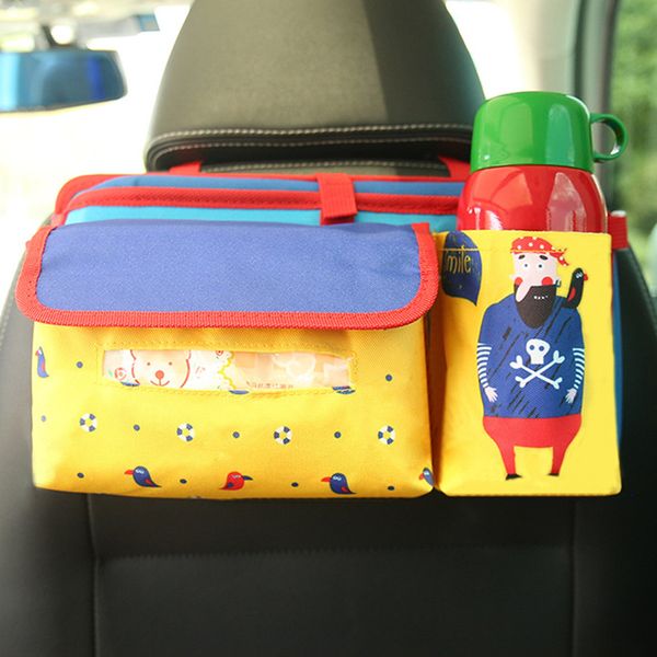 

car seat storage bag oxford folding large capacity cartoon auto organizers car rear seat sundries bags