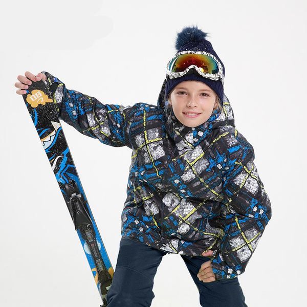 

boy ski suit waterproof outdoor snowboard jacket + snow pants children skiing set terno ski roupa de warm and windproof